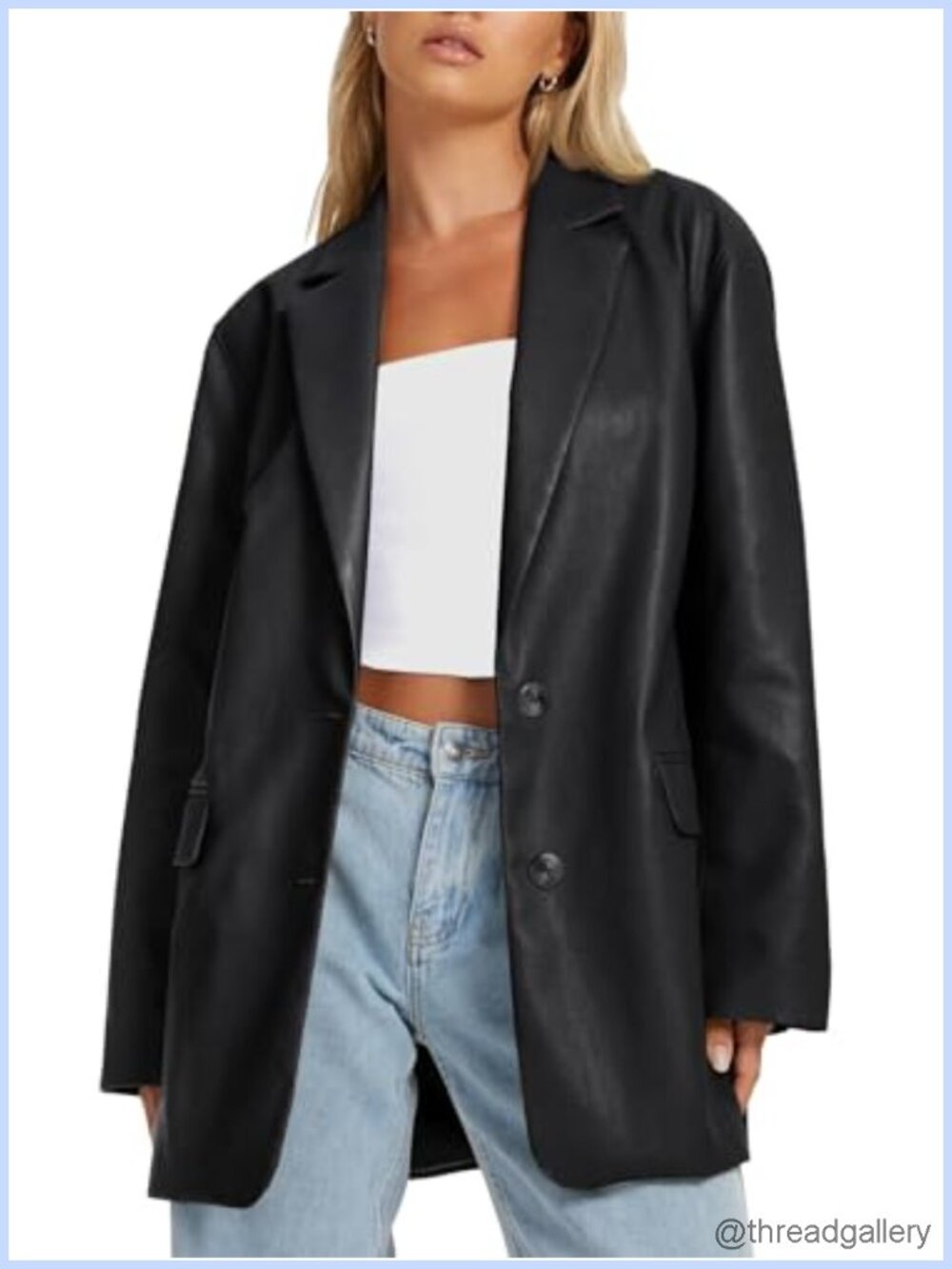 Faux Leather Bomber Motorcycle Jacket Long Sleeve Women Oversized Punk Coat